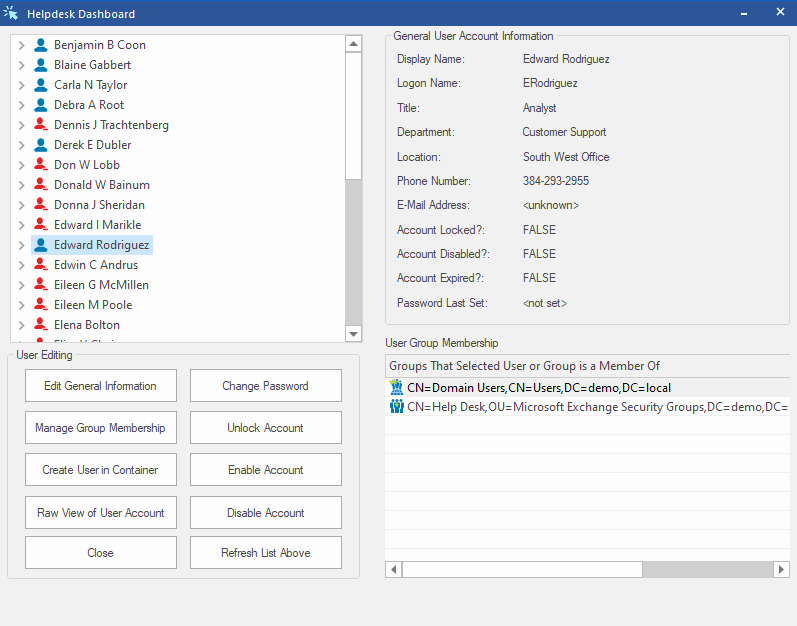 DSRAZOR for Windows Active Directory User Management Tools
